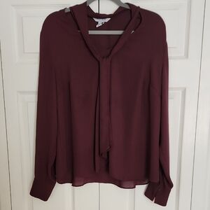 White House Black Market Burgundy Blouse